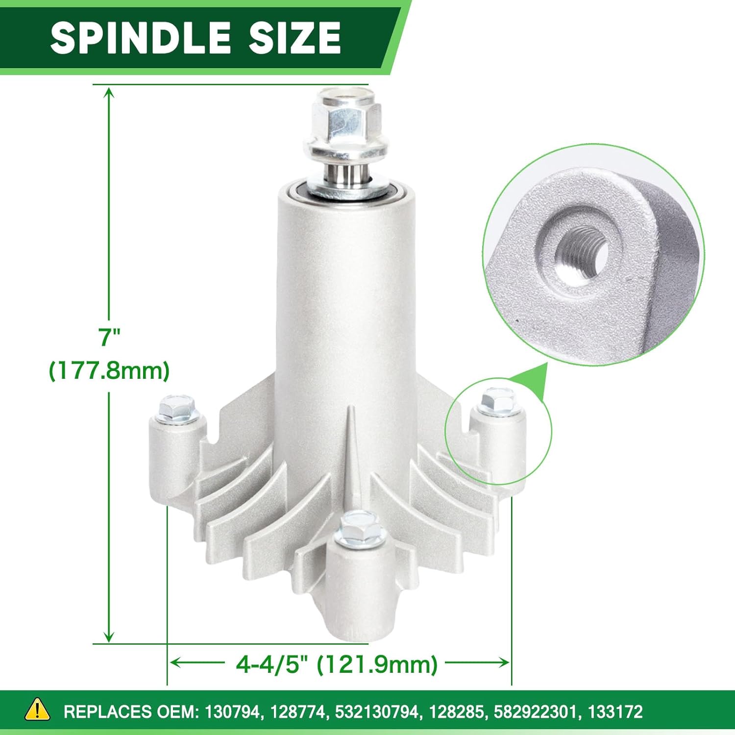 130794 Spindle Assembly with 153535 Pulley Fit for 38 42 inch Deck Craftsman LT1000 LT2000 LTX1000 DLT3000 DYT4000 Husqvarna Poulan Pro Lawn Mower Replaces 532130794 128774 128285 (2 Pack)