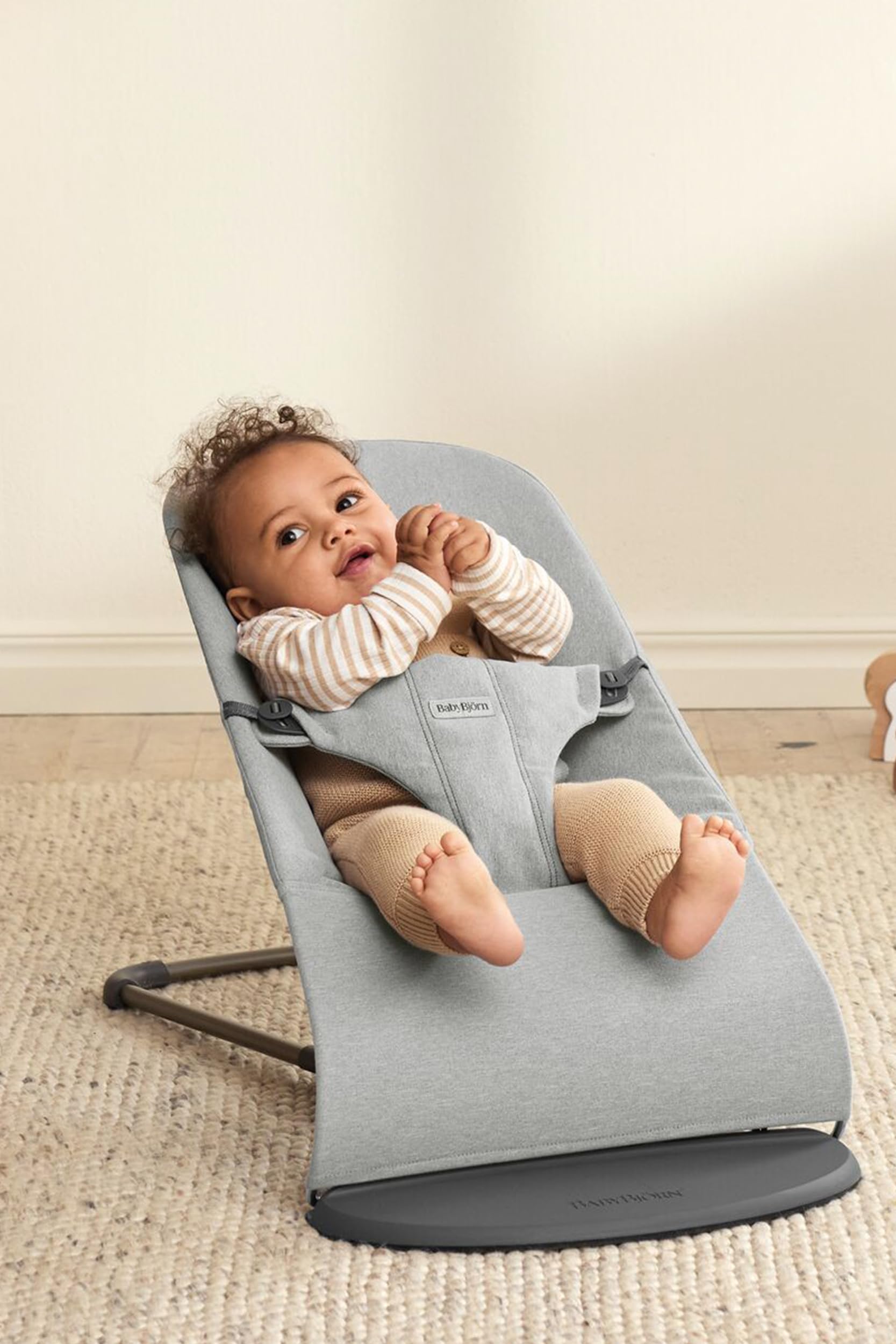 BabyBjörn Bouncer Bliss, tejido mélange, gris claro