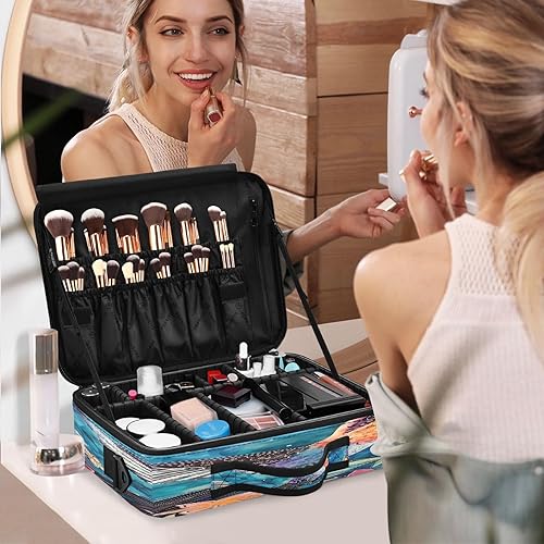 Miniatura 7 de Flowers and Birds Aesthetic Blue travel makeup bag large cosmetic toiletry bag travel large make up bag travel makeup bag bolso para maquillaje de
