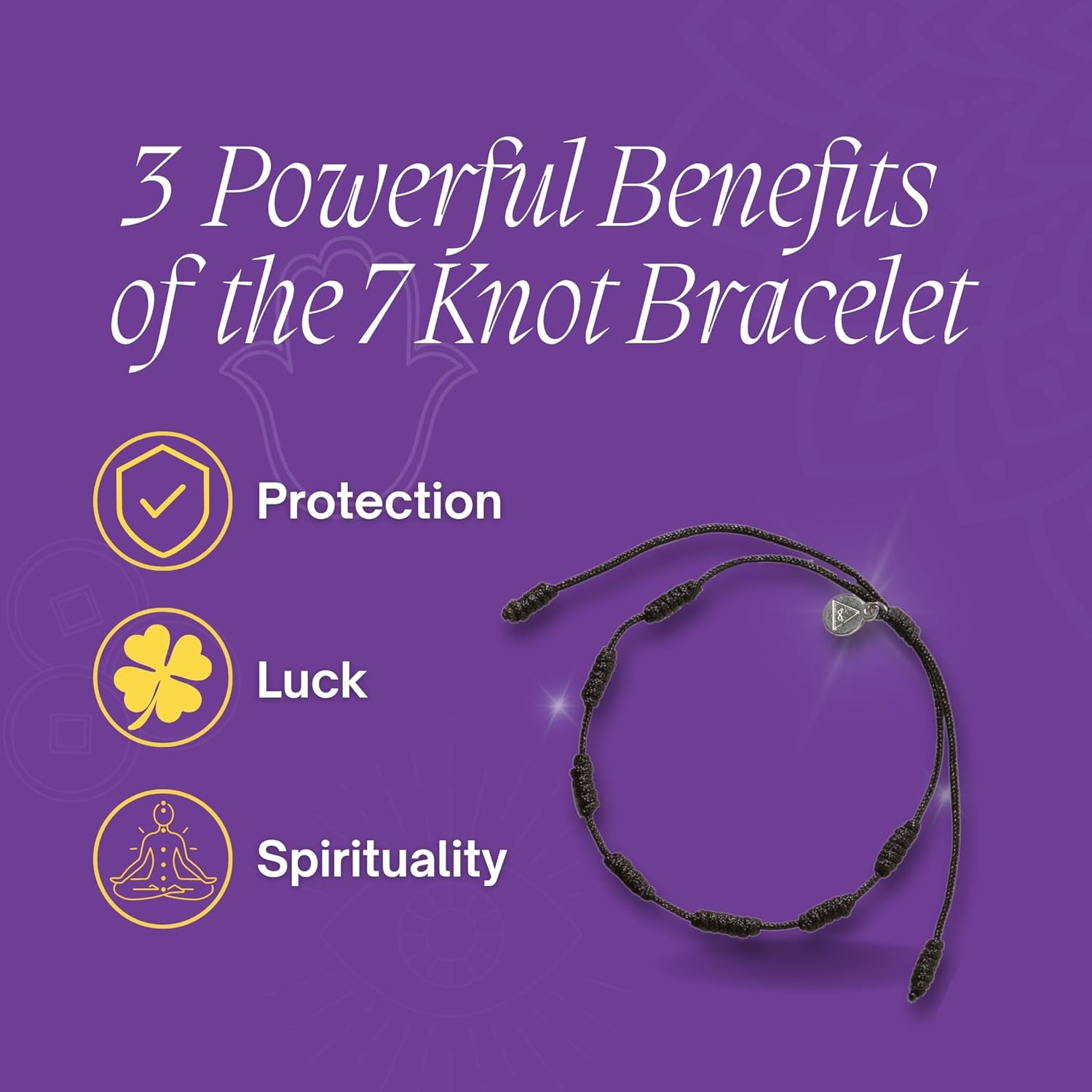 Black String Bracelet 7 Knots of Protection Amulet – Adjustable Kabbalah Good Luck Bracelet – Handmade Red String of Fate for Women & Men - Image 3