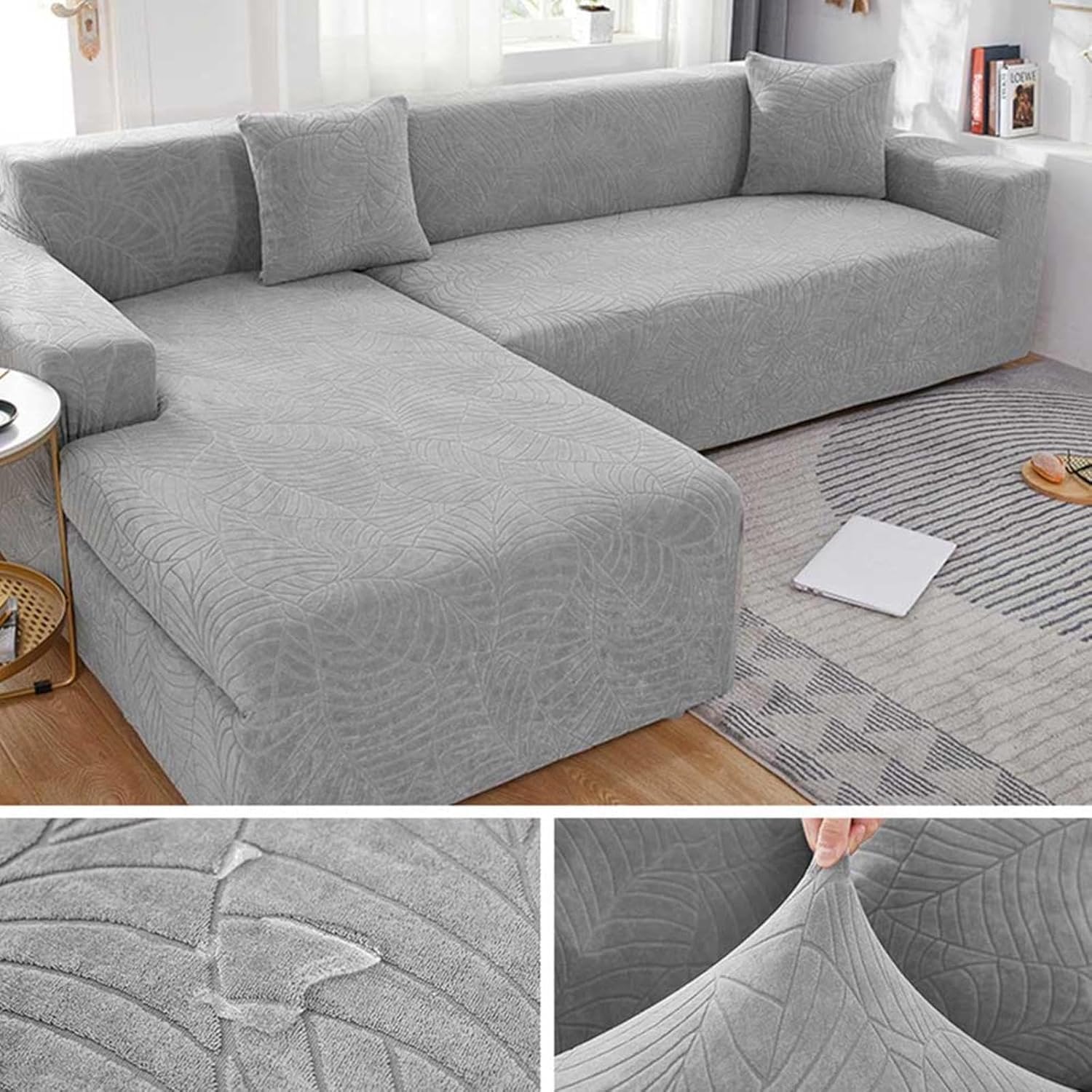 Housse de canapé d'angle pour rénover un tissu usé ou taché