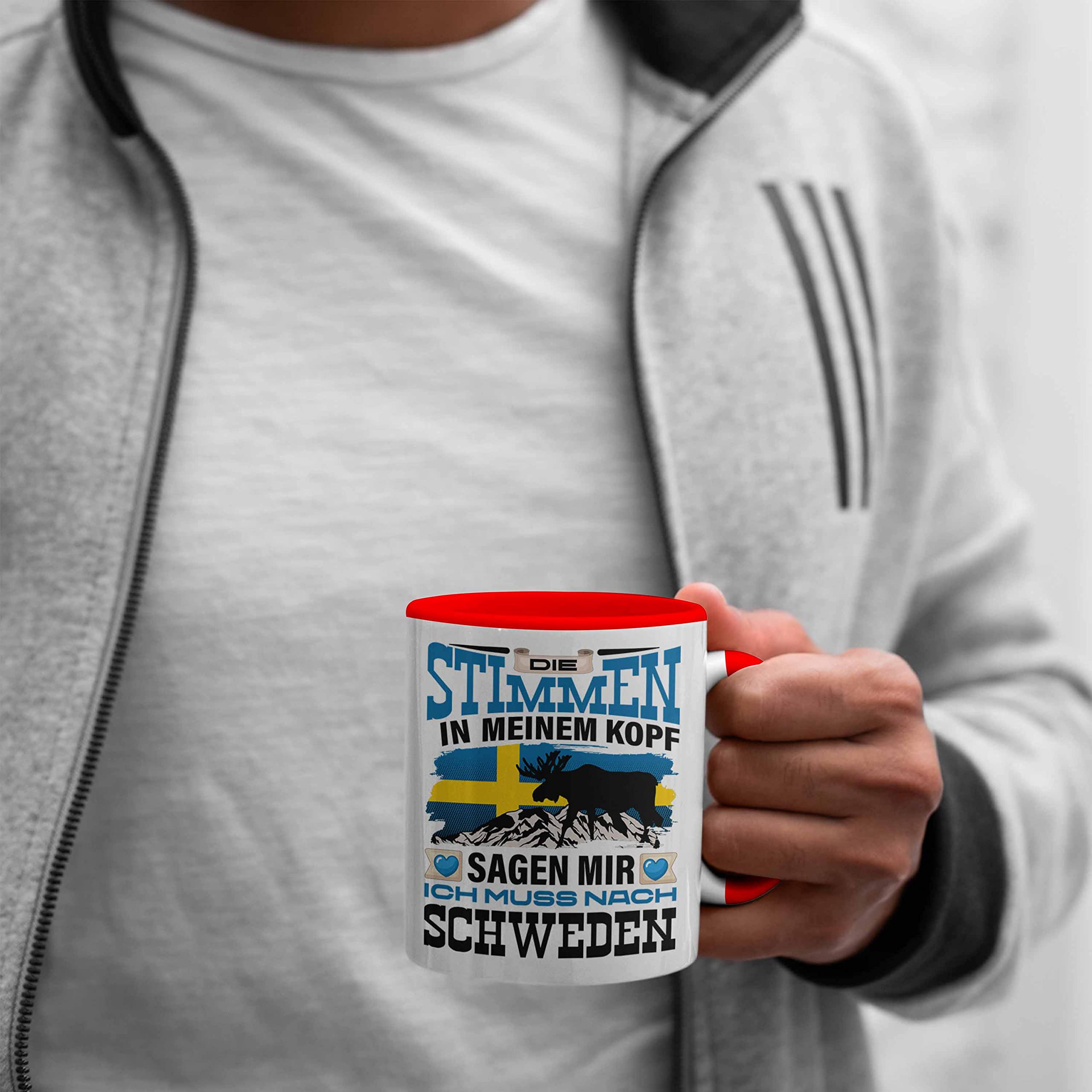 Trendation Tasse „Die Stimmen In Meinem Kopf Sagen Ich Muss Nach Schweden“