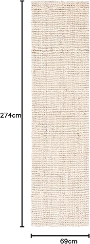 Vista 77 de Safavieh Natural Fiber Collection NF747A tapete de yute natural tejido a mano (5" x 8"), Yute, Natural Natural,Blanque/Marfil,Gris