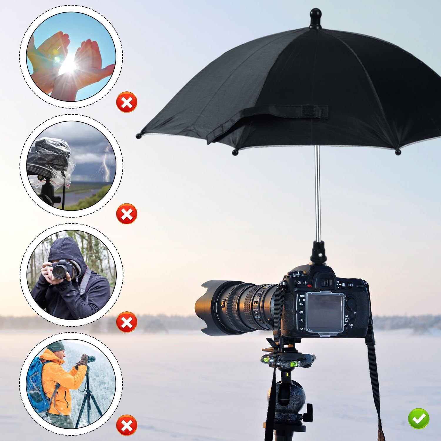 Parapluie Griffe pour Appareil Photo, Étanche, Appareil Photo Reflex Numérique Housse de Protection Contre la Pluie pour Canon Rebel T8i T7 T7i T6i T6 SL3 SL2 EOS 90D 80D 2000D 5DM4 Nikon Z9
