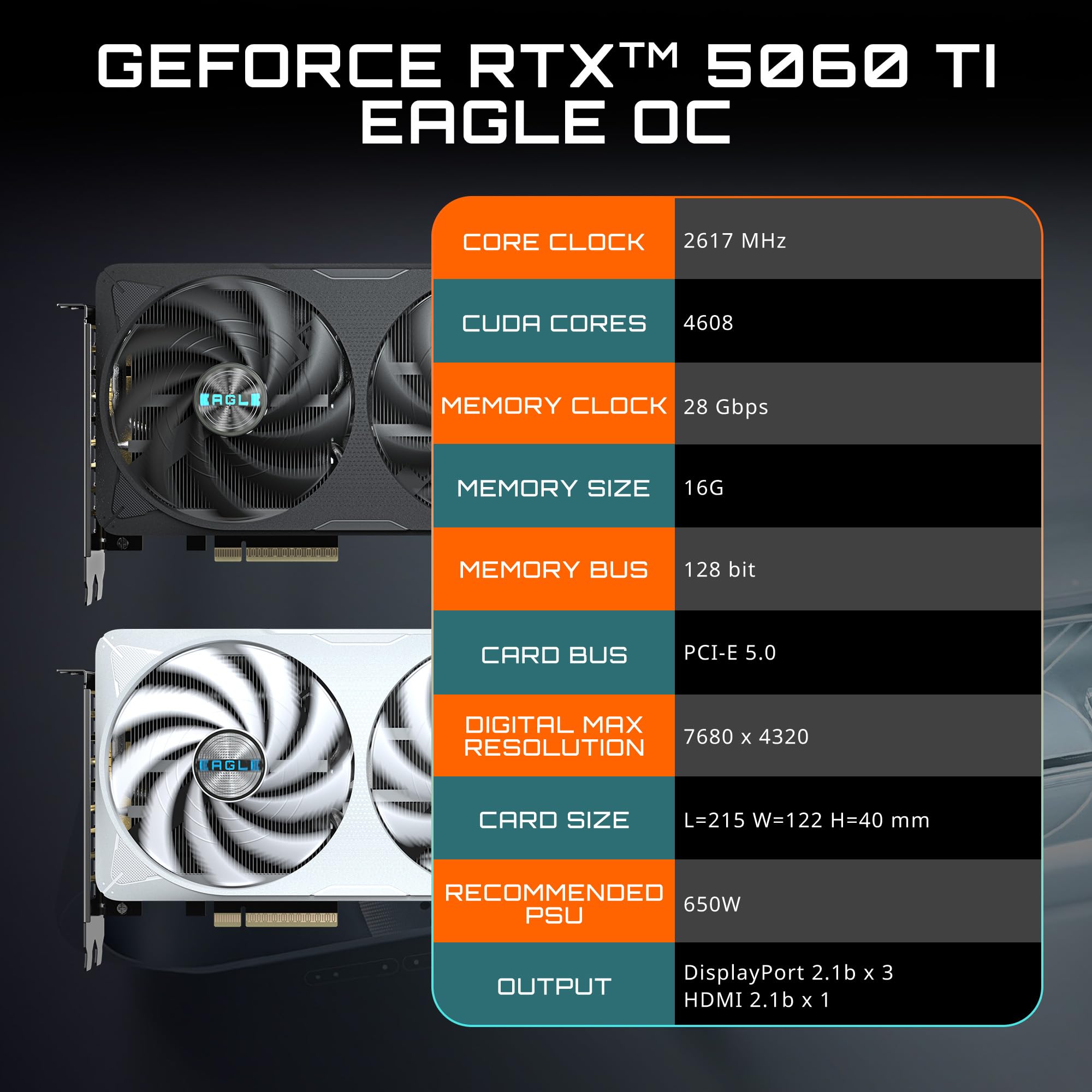 Amazon | GIGABYTE GeForce RTX 5060 Ti Eagle OC ICE 16G