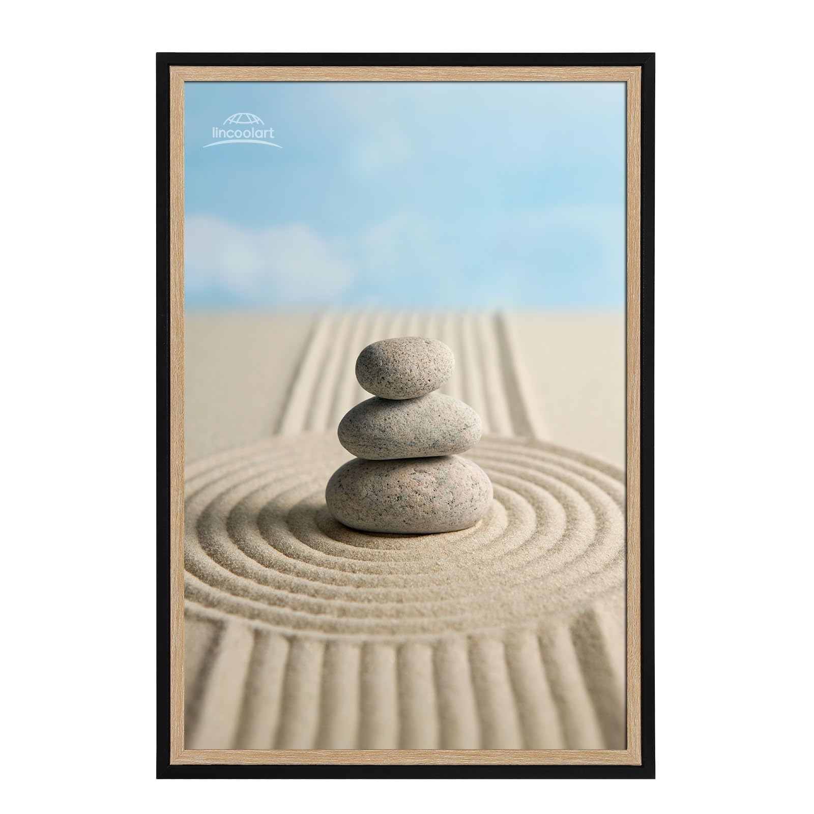 Lot 3 Cadres Photo Bois 30x40 Cm – Noir & Naturel, Verre Acrylique Incassable, Pour Photos, Posters & Affiches