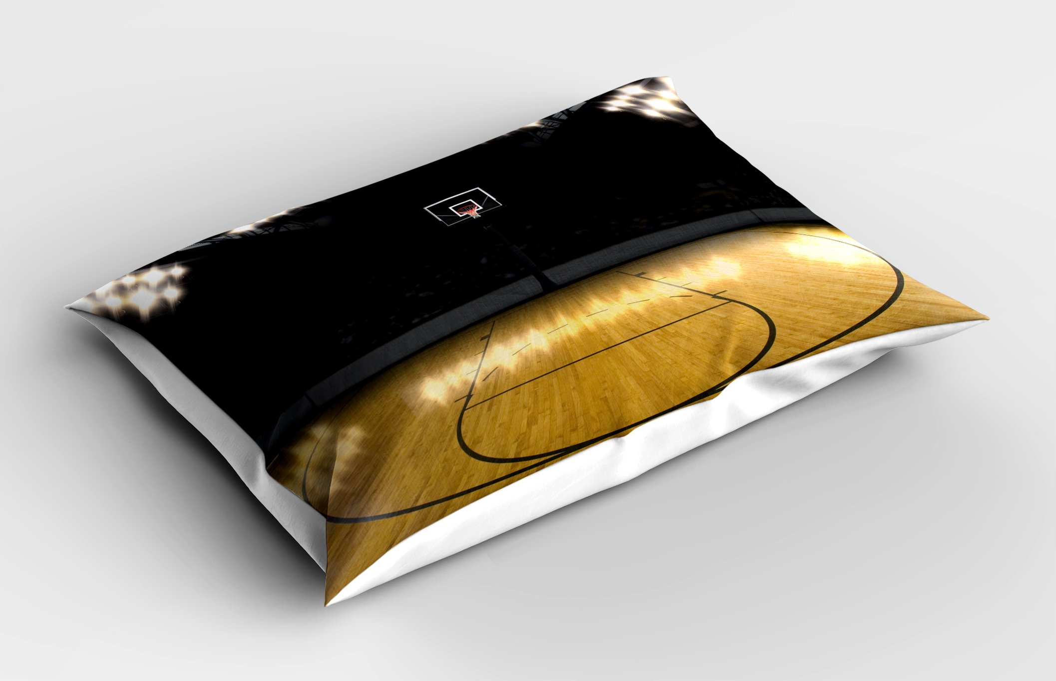 Ambesonne Teen Room Pillow Sham, Empty Basketball Arena Competition Game Winner Champion Success Theme, Decorative Standard Queen Size Printed Pillowcase, 30