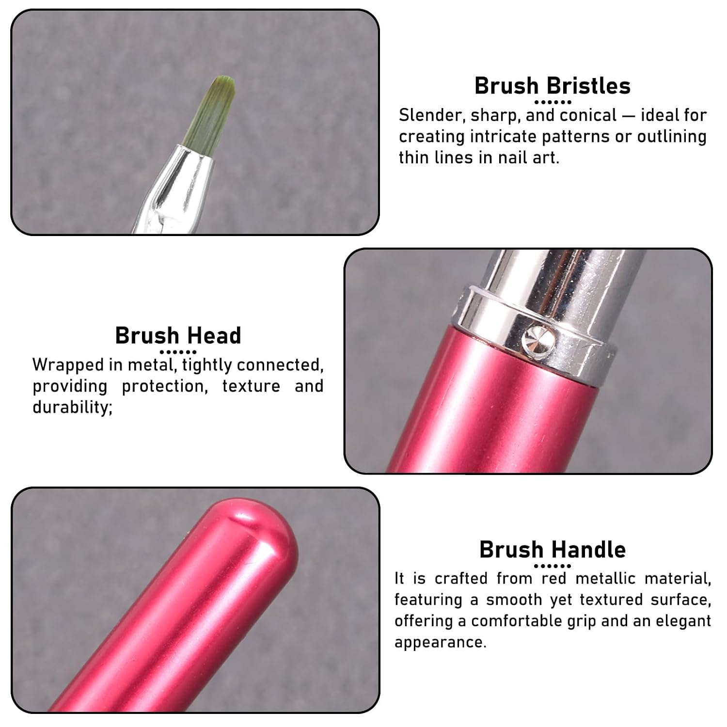 Nail Art Brushes for Gel Polish, Nail Drawing Pen for Daisy, Petals, Leaves, Flower, 3d Floral Nails Art Brush Design Tools Acrylic Manicure Brushes