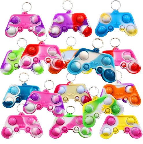 Roaqua Paquete de 100 juguetes a granel, mochila mini pop Fidget llavero, para regalo de estudiantes y recuerdos de fiesta de Navidad, premio de