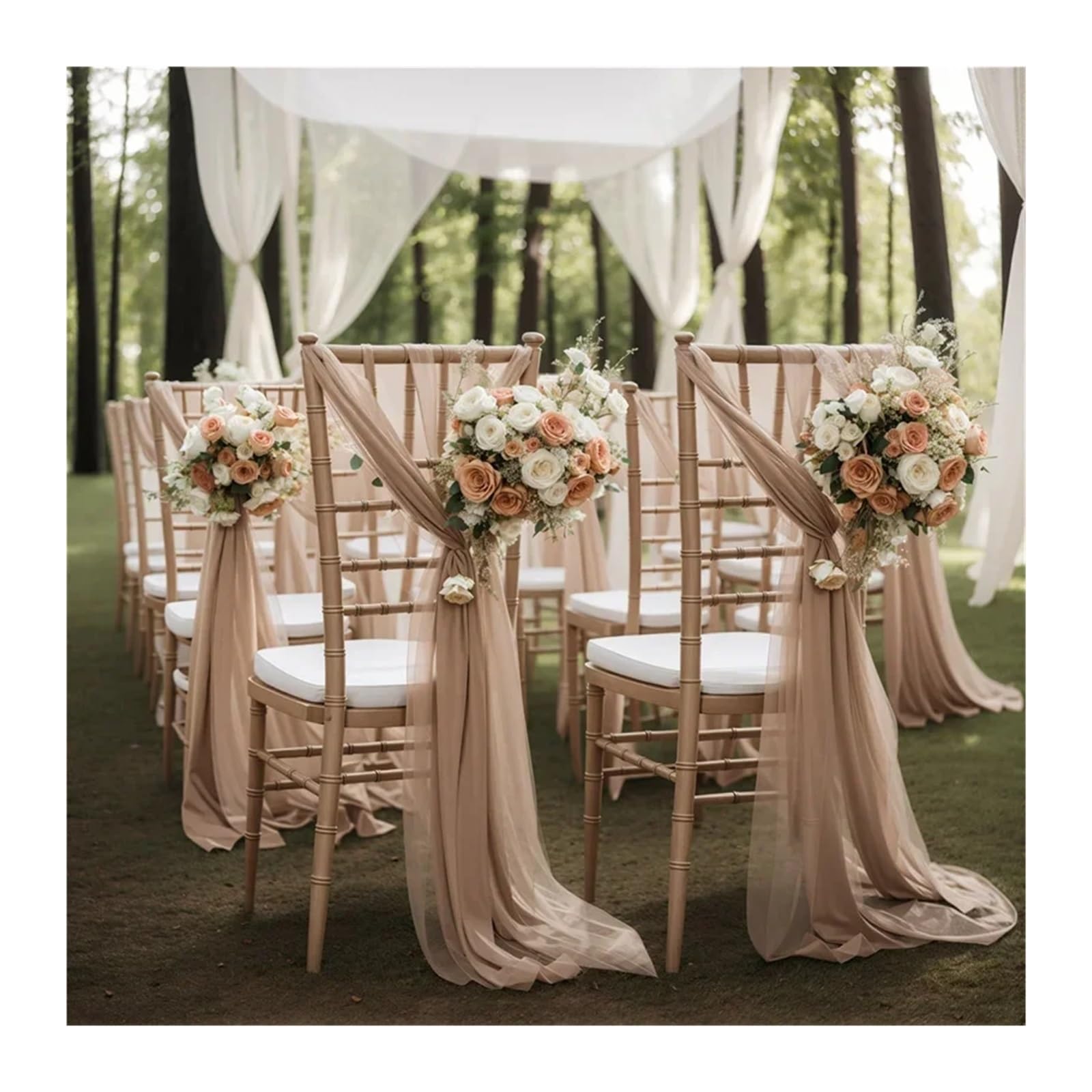 Jasnofioletowe szyfonowe szarfy na krzesła na wesela baby shower i imprezy - 10 szt. 17 x 250 cm - eleganckie dekoracje korytarzy i artykuły bankietowe na przyjęcia