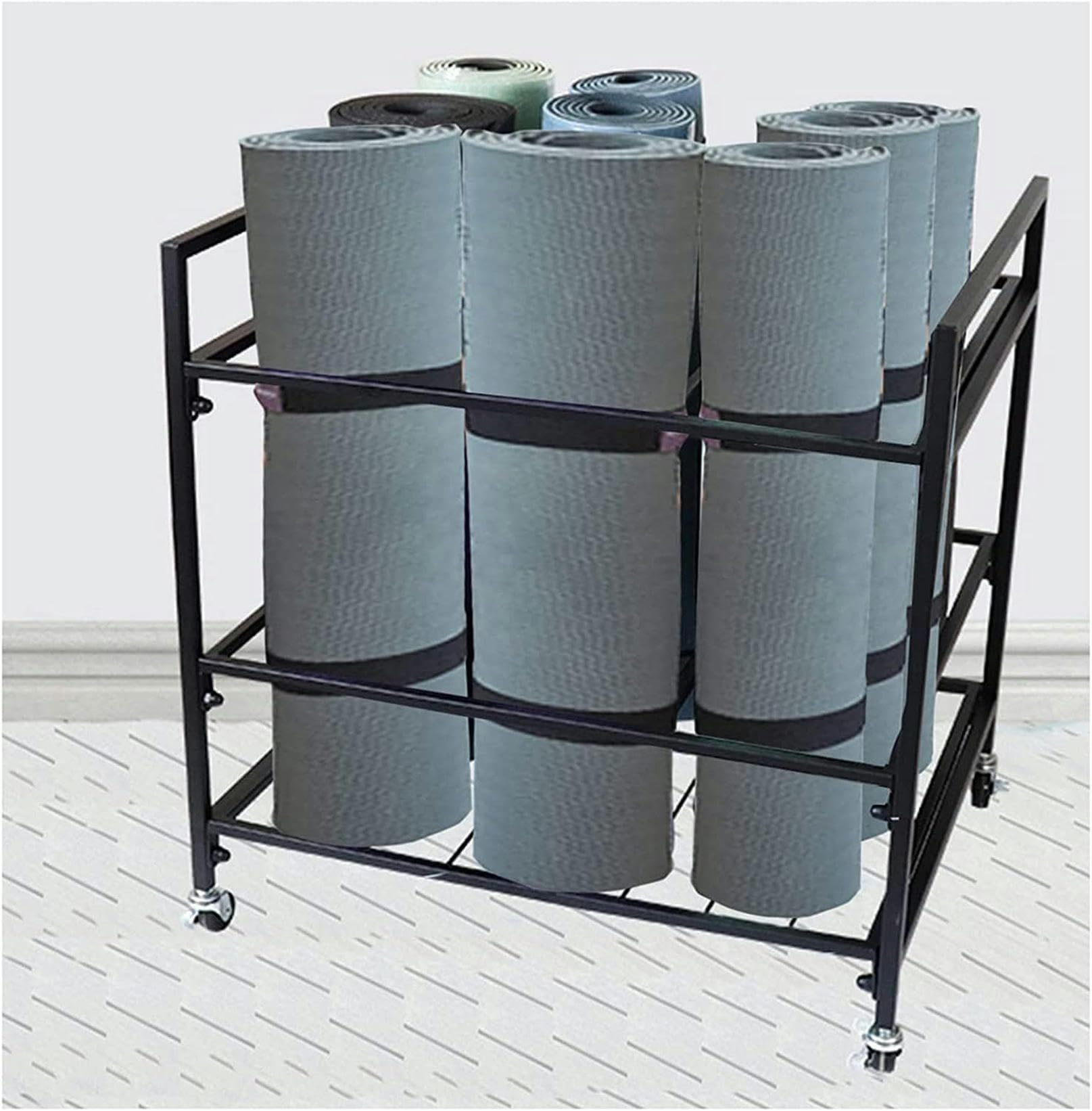 Panier de rangement en métal tapis de yoga grand support Pilates