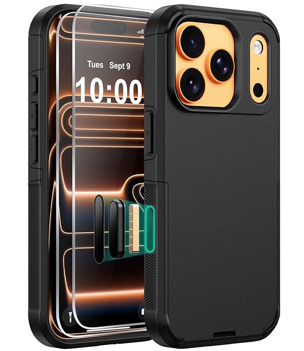 Diverbox Magnetic for iPhone 17 Pro Max Case-Compatible with MagSafe,with Screen Protector,with Port Protection,with Camera Control Button,Slim & Tough Phone Case (Black) by Diverbox - Used condition - US$3.60