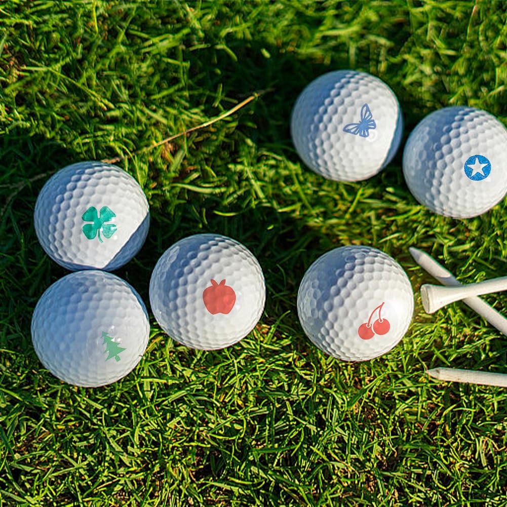 PLIGREAT Golfball Aufkleber - 64 Stück Bunte Marker Für Golfbälle