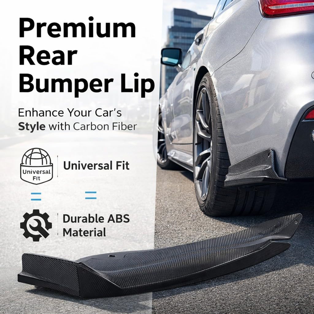 Heckspoiler Stoßfängerlippe Diffusor Splitter Canard Schutz ABS Carbon Fiber Style - Aerodynamisches Design, Robust & Universal für PKW