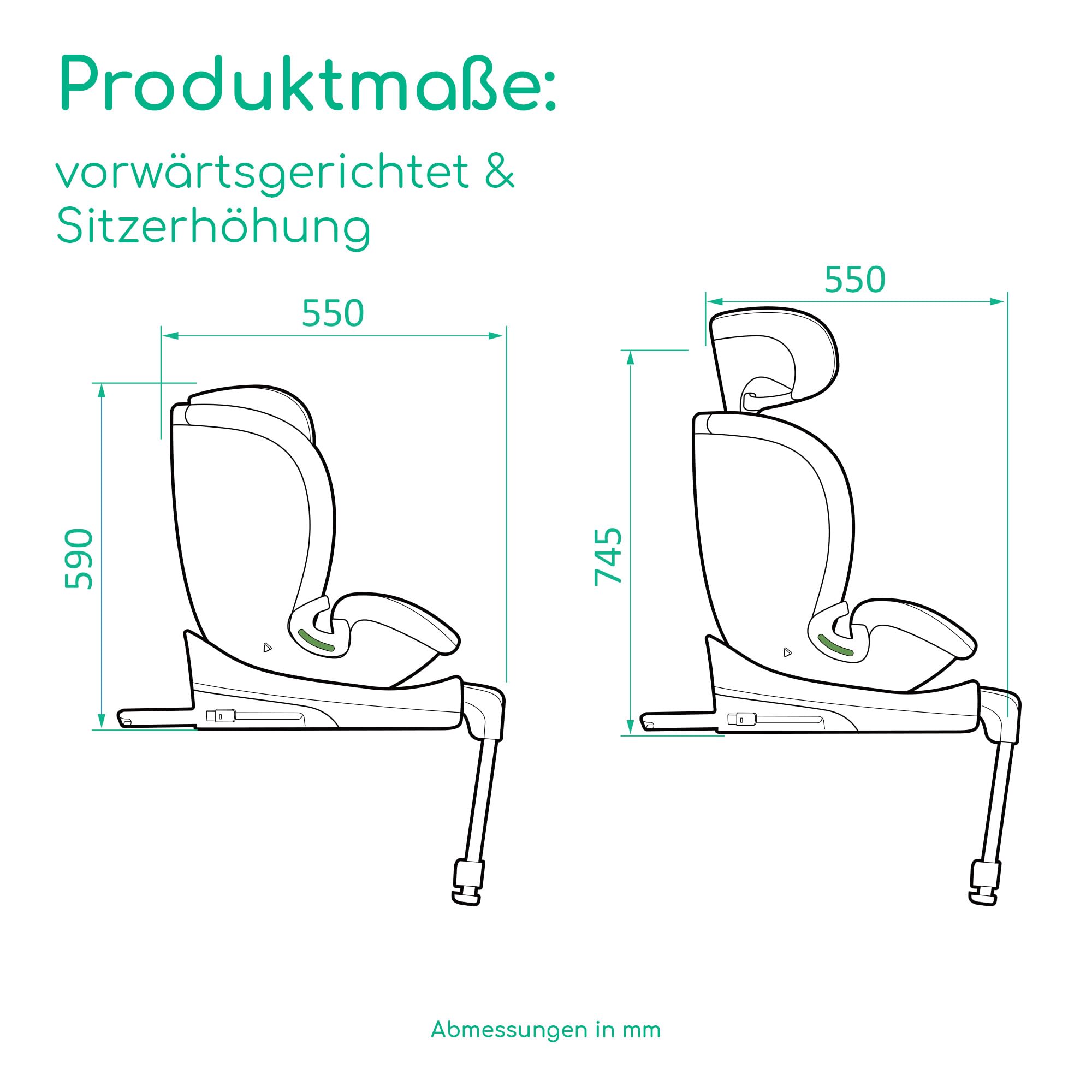 Bebeconfort RevolveFix Plus 360 i-Size, Autositz 360 Drehbar, 0–12 Jahre, 40–150cm, ISOFIX Kindersitz, Stützbein-Installation, 360-Grad-Drehung, 8 Liegepositionen, 12 Kopfstützenpositionen, Full Black