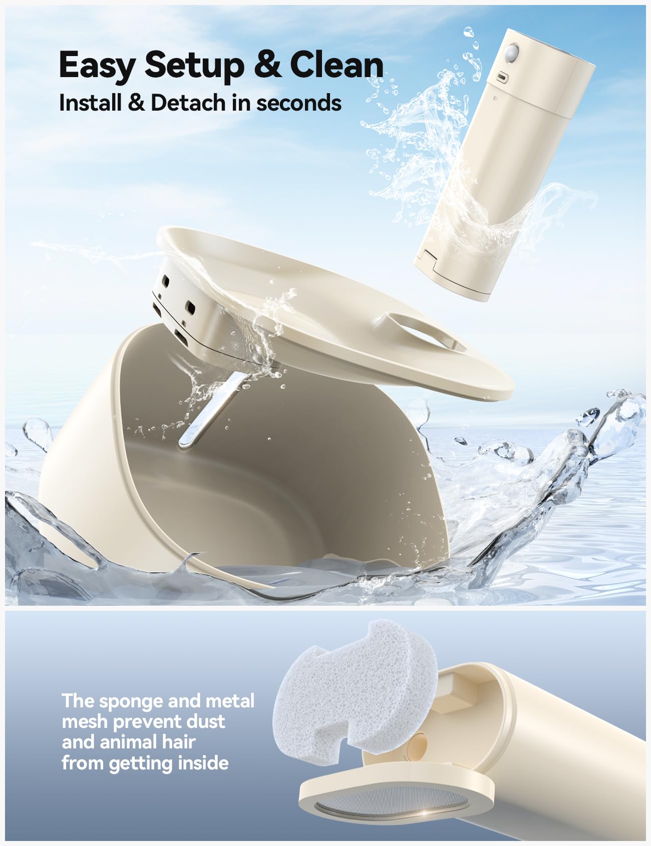 Fontanella per Gatti Senza Fili con Sensore di Movimento a Batteria 4000mAh, FEELNEEDY 4L Pro Fontana d'Acuqa per Gatti senza BPA con Pompa Potenziata Senza Lavaggio