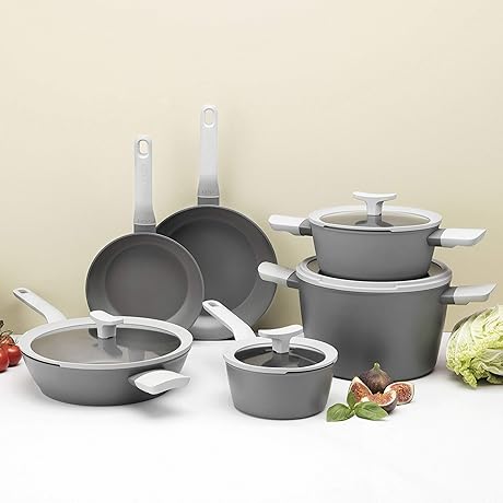 Berghoff Leo 10Pc Cookware Set with Premium Non-stick Ceramic Coating and Cast Aluminum
