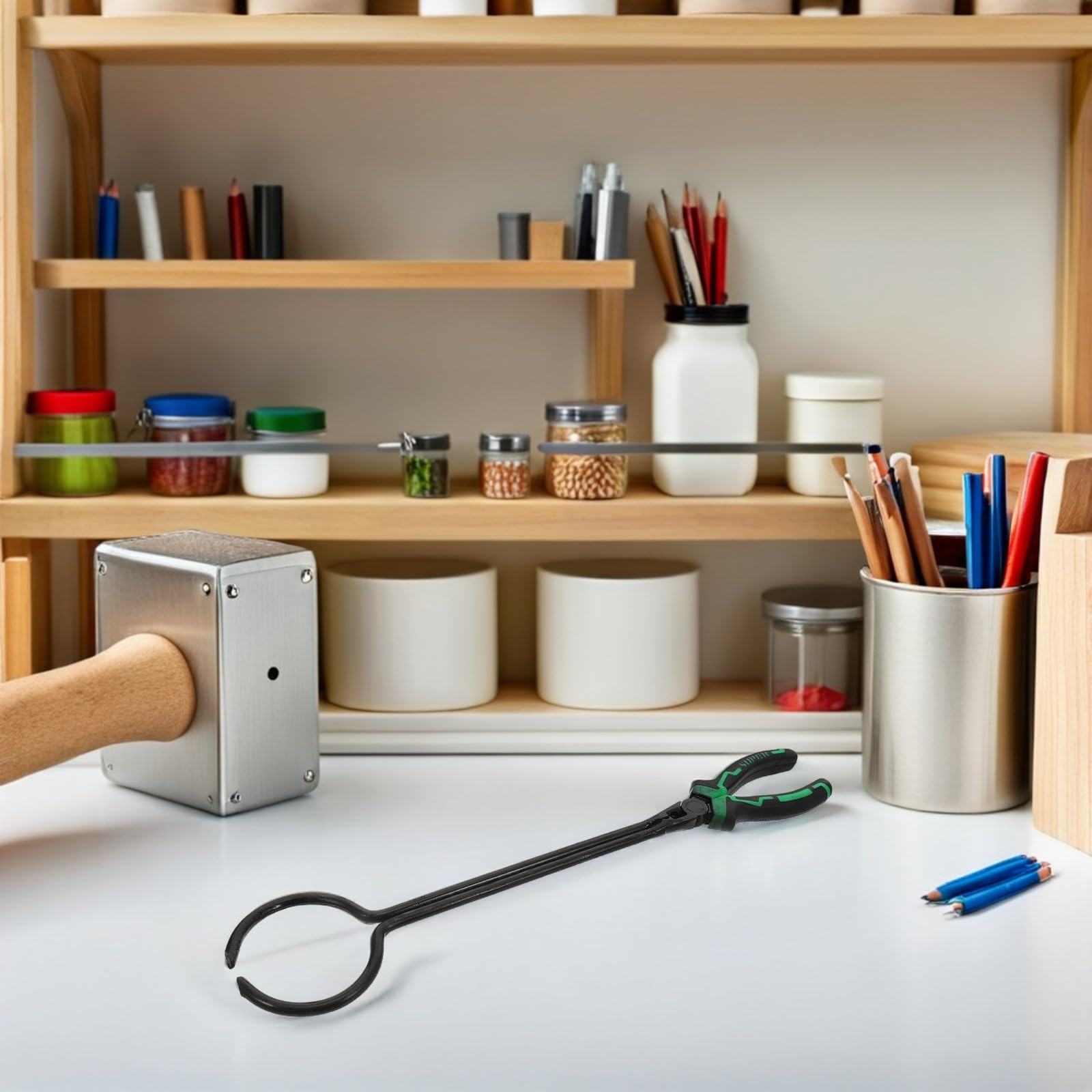 TOYANDONA Pinze, Carbonio per Presa e Crogioli Acciaio in Solida al a Riparazione Accessori Versatili di Fusione Metalli, Adatte Beaker e Progetti Chimica