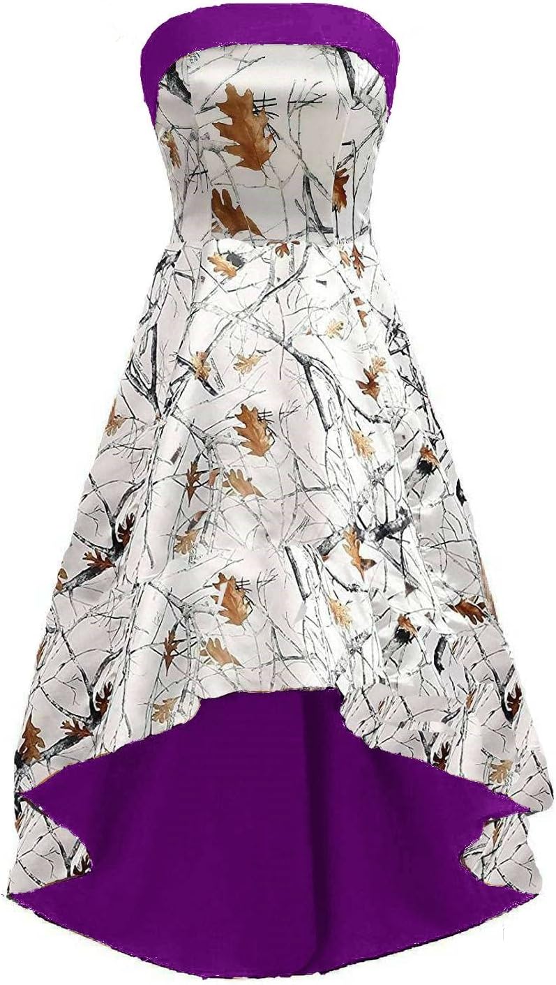 YINGJIABride Snowfall Camo Wedding Dresses High Low Bridesmaid