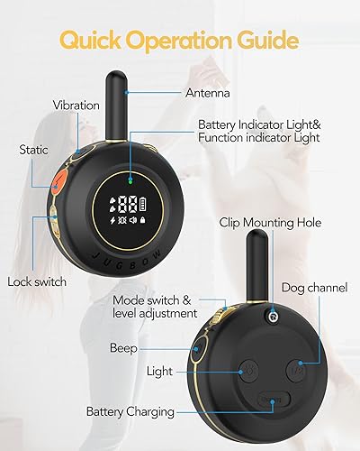 Miniatura 6 de Collar de Choque para Perros Jugbow - Collar de Entrenamiento para Perros de 1.2/1.6 km con Control Remoto para Perros Grandes, Medianos y Pequeños,