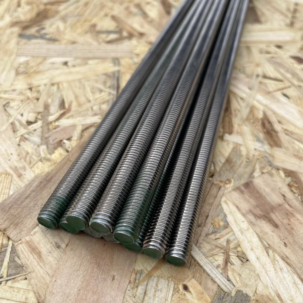 Barre filettate in acciaio inox A2, viti senza testa filettate DIN 976-1, elementi di fissaggio (M10, 1000 mm)