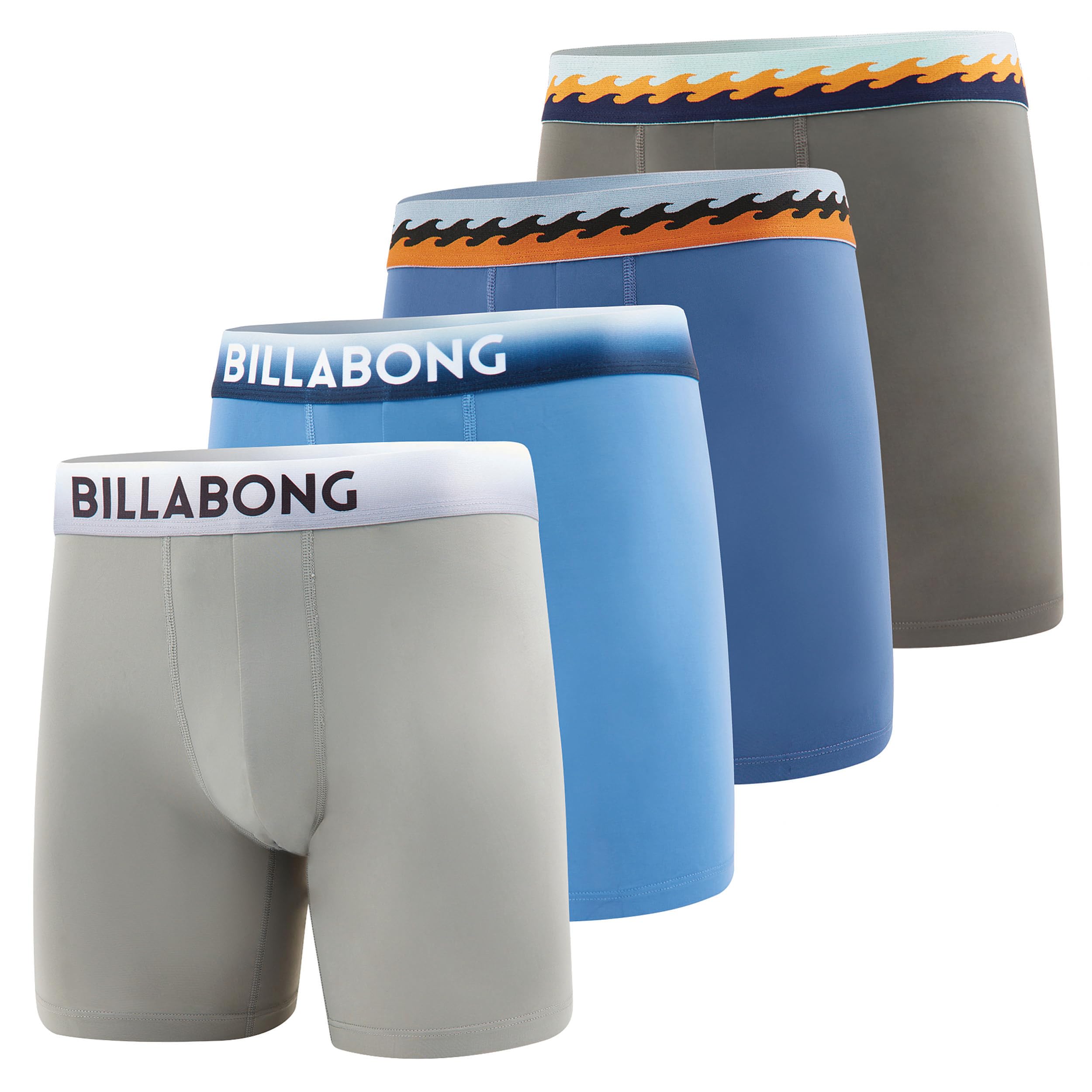 Billabong Mens Underwear 4 Pack Nylon Performance Boxer Briefs for Men
