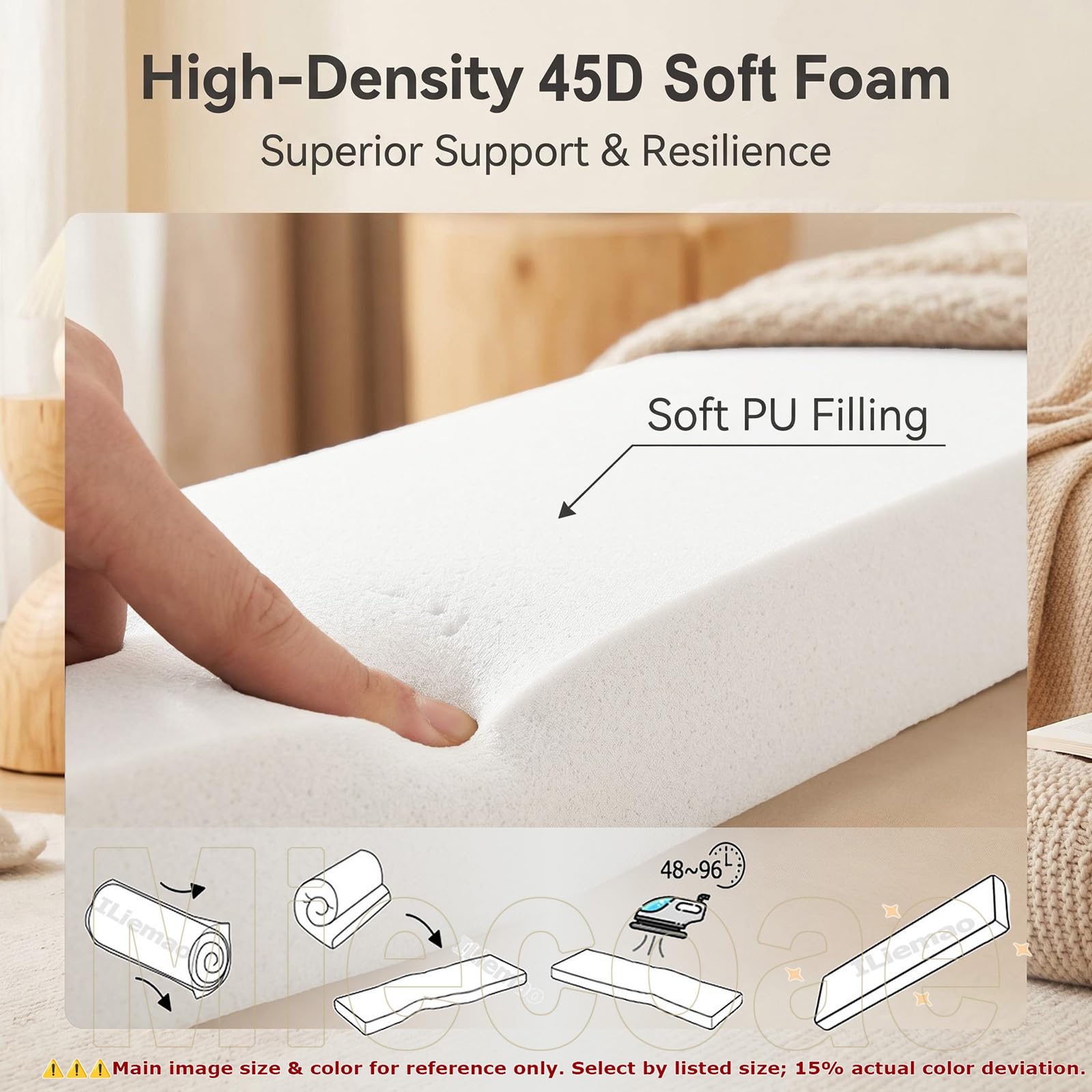 Cuscino per Sedia a Dondolo Antiscivolo, Cuscino Dondolo Sospeso Impermeabile 80% da Giardino, Cuscino per Panca Esterno Interno, Spesso 5cm, per Patio Panchina(Beige,210x45 cm 83x18 in)