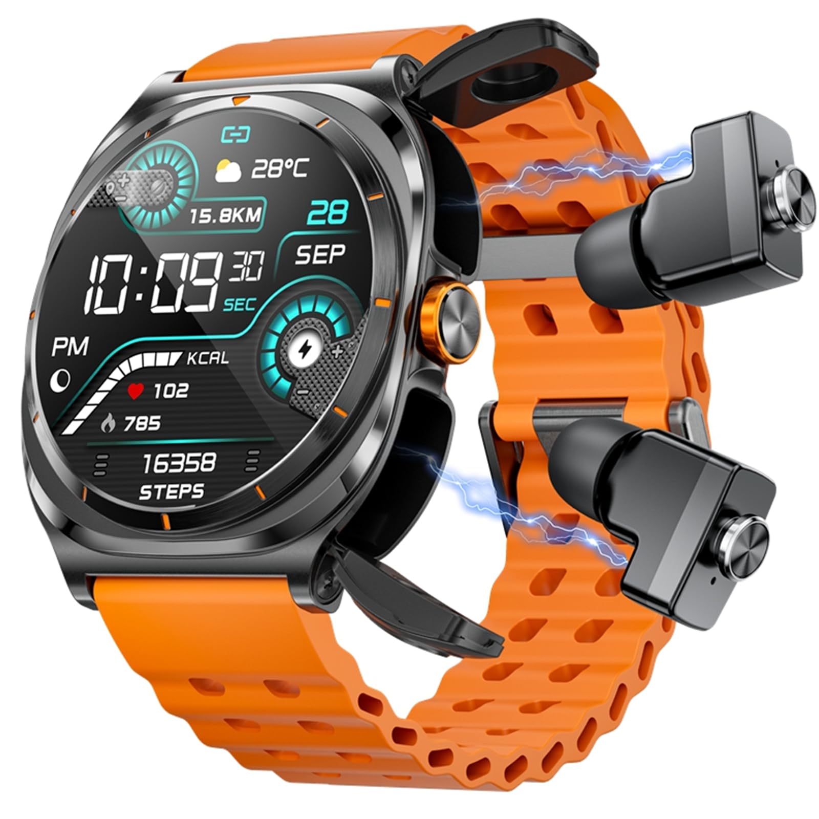 Amazon.com: Tuanzi GT98 Smart Watch with Bluetooth 5.3 Earbuds