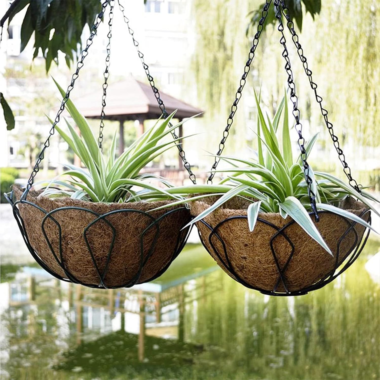 3-częściowy zestaw ciężkich wiszących łańcuchów do koszy, metalowy łańcuch zastępczy do wiszących koszy, 3-ramienny łańcuch do wiszącego kosza, metalowy łańcuch do wiszących koszyków
