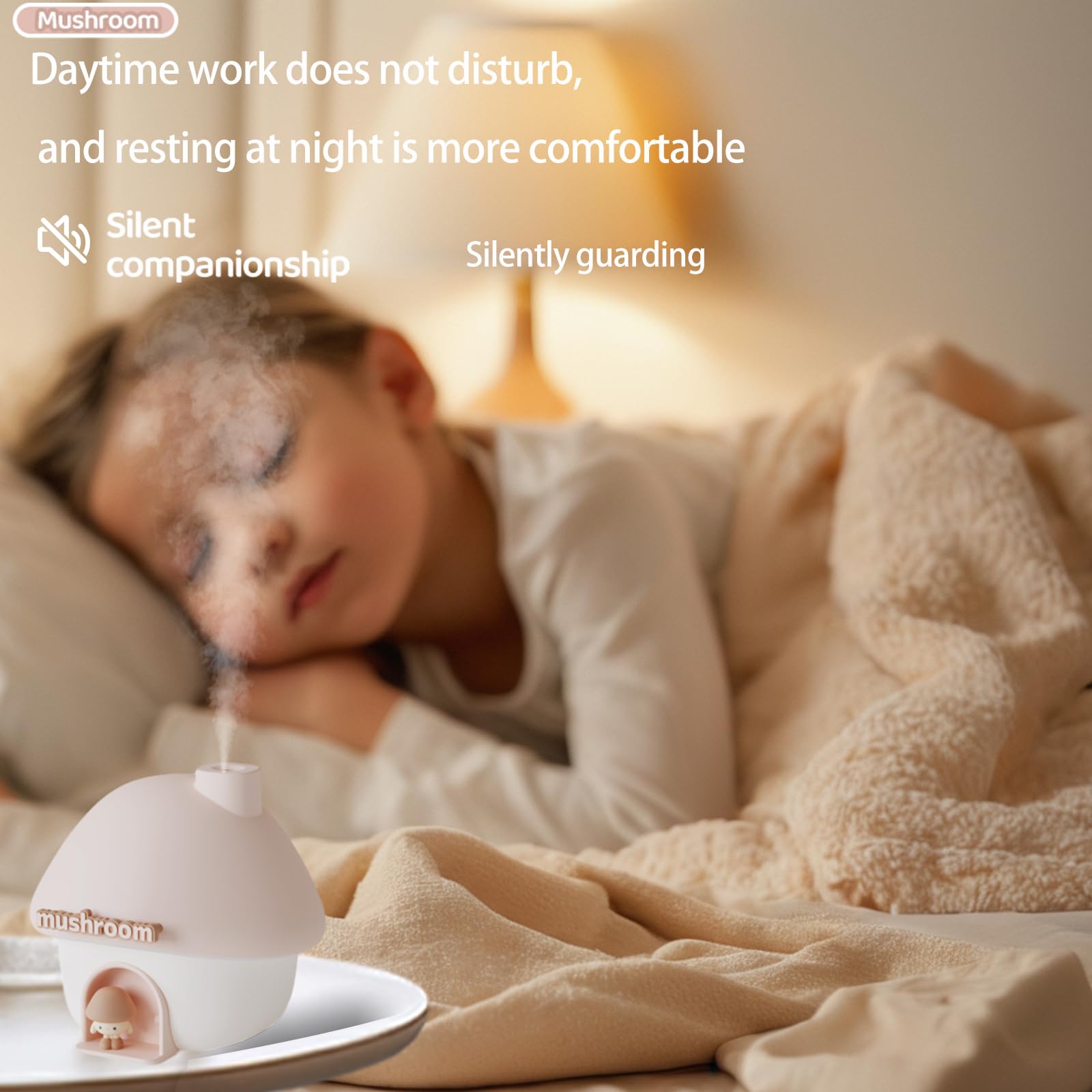 Humidificadores ultrasónicos para dormitorio y oficina, humidificador de niebla fría con luz de puesta de sol, humidificador de bebé con luz nocturna, humidificador portátil, dos modos de