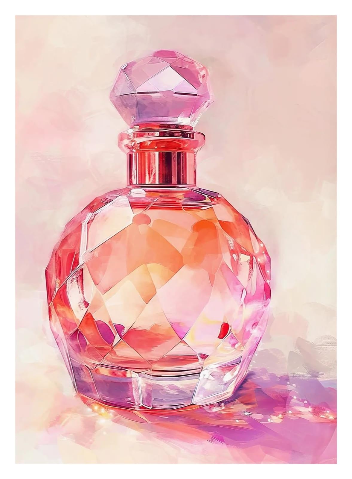 Xenite A Wall Rt Canvas Prints Elegant Pink Perfume Bottle Posters Girly Partment Fashion Prints Canvas Painting Wall Rt Pictures Home Bedroom Decor(,30X40cm)
