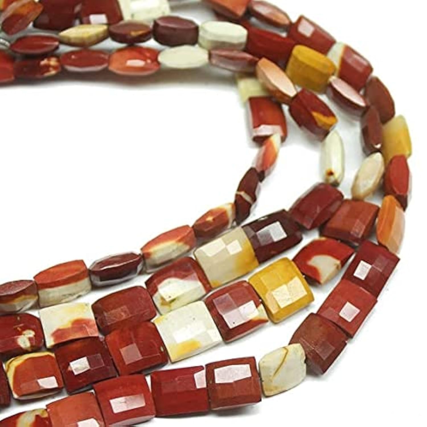 Perles en mookaite naturelle facettée LKBEADS | Forme rectangulaire 8-9mm pour création de bijoux