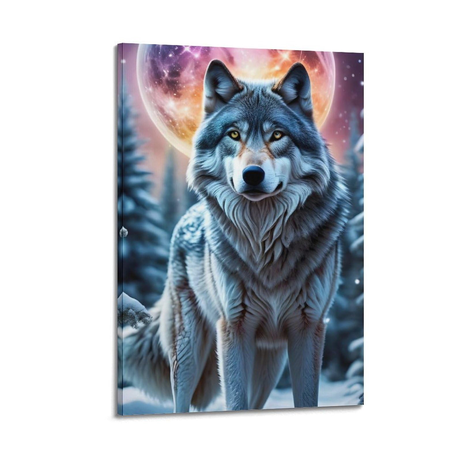 WZKTCL Animal Poster Looking Away from The Wolf Artwork Poster Decorative Painting Canvas Wall Posters And Art Picture Print Modern Family Bedroom Decor Posters 20x30inch(50x75cm)
