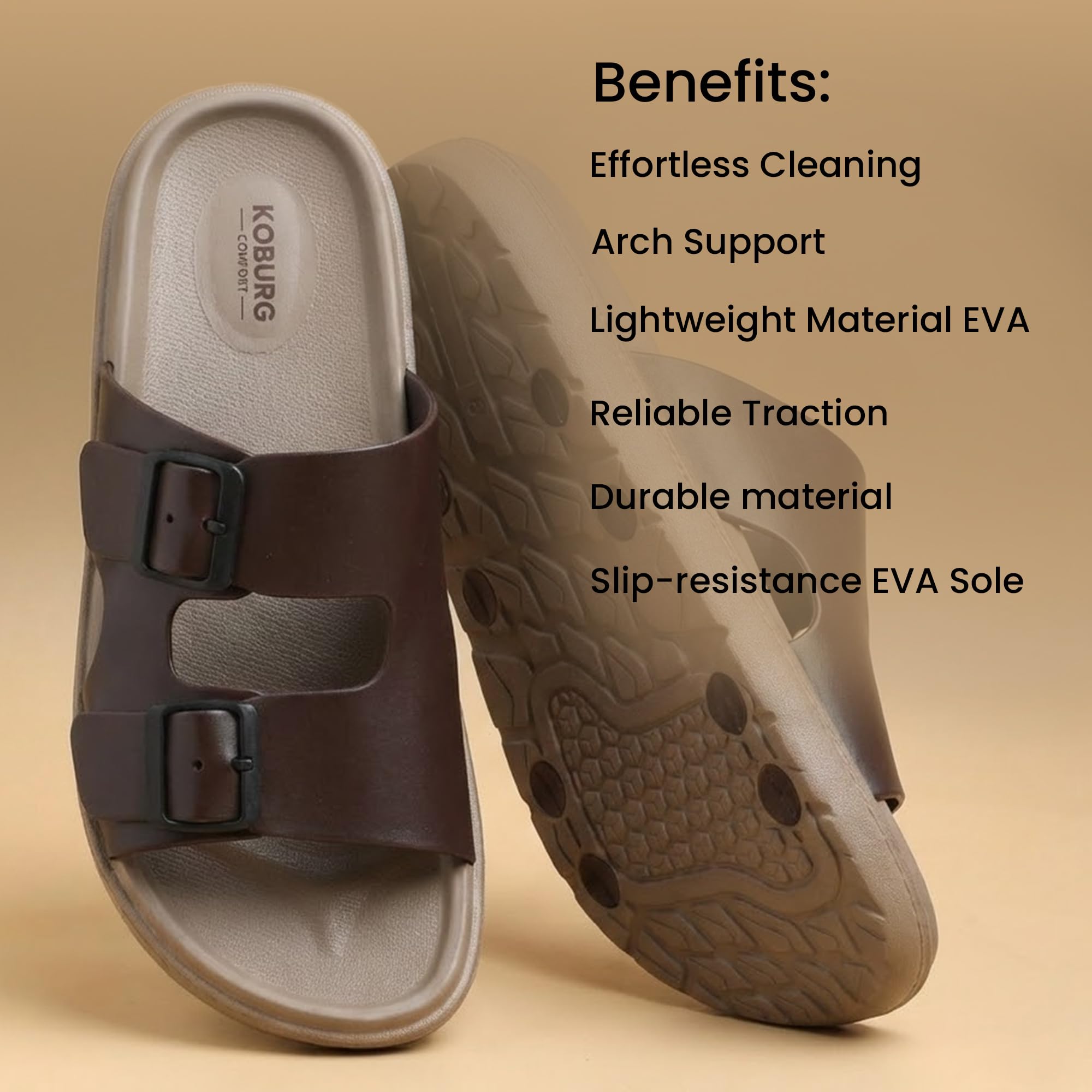 KOBURG Classic Sandals for Men| Stylish Trending | Comfortable | Super soft | Lightweight | EVA Sole KS-204 2