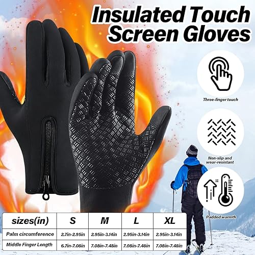 Miniatura 3 de Guantes de ciclismo de invierno para hombres y mujeres, impermeables, térmicos, agarre antideslizante para montar y actividades en clima frío