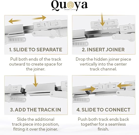 QUOYA BL01 Smart Electric Curtain Track 【Beltless, Adjustable Up to 7m, No Cutting, Adjustable Speed, Quiet, App & Voice Control, Remote】 (up to 7 metres (275 inches))