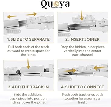 QUOYA BL01 Smart Electric Curtain Track 【Beltless, Adjustable Up to 7m, No Cutting, Adjustable Speed, Quiet, App & Voice Control, Remote】 (up to 7 metres (275 inches))