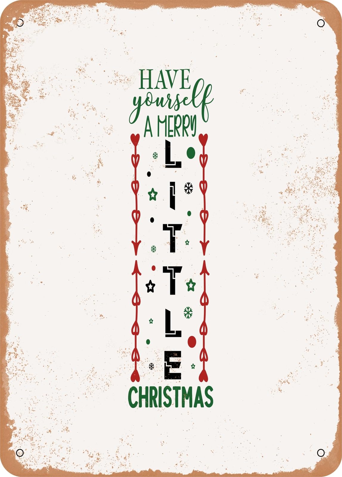 Miaomansenstore Metal Sign - Have Yourself A Merry Little Christmas - 2 - Vintage Rusty Look Home Decor