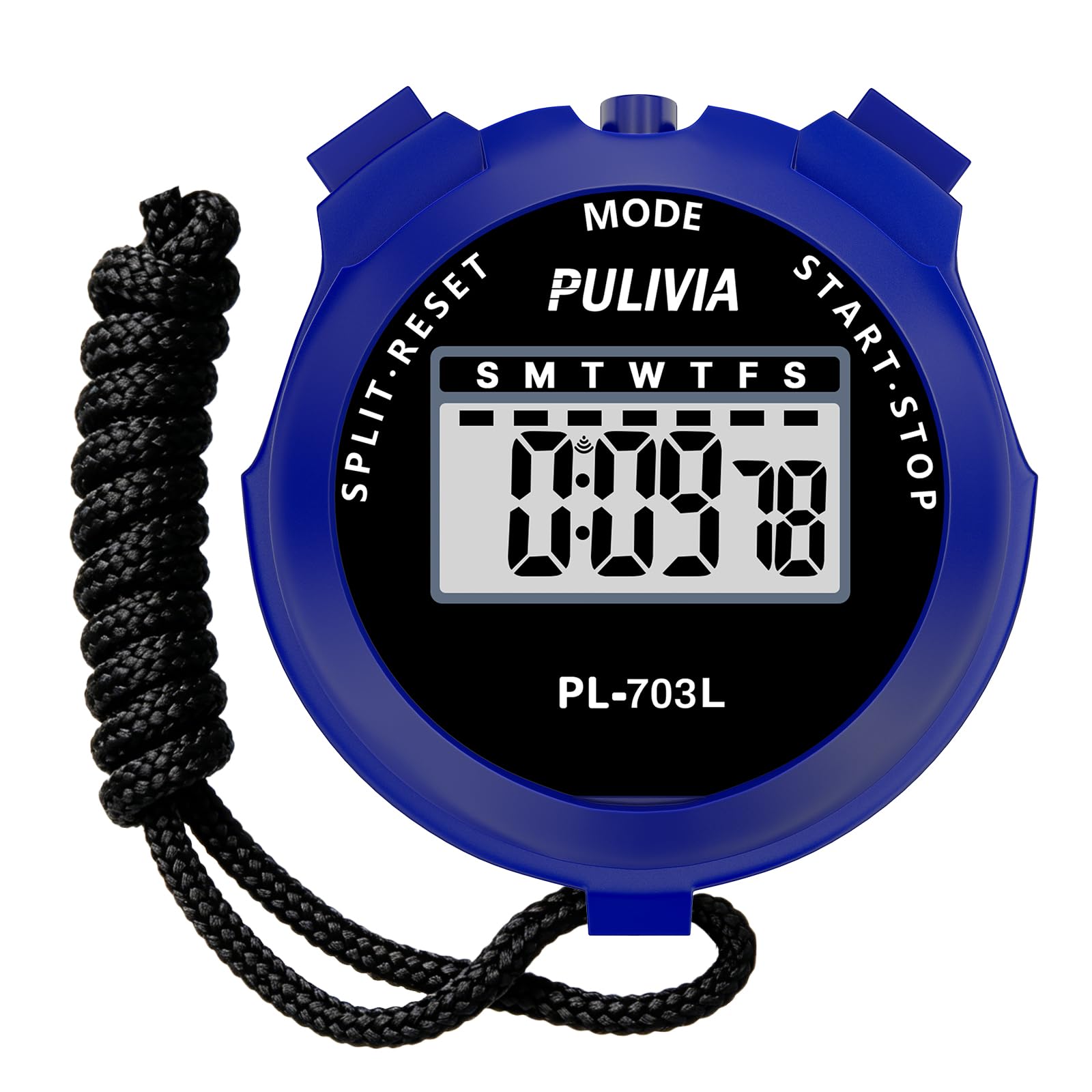 Chronomètre PULIVIA – Simple, Sans Horloge Ni Alarme, Parfait Pour Entraîneurs, Course, Natation, Noir