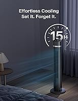 Vista 7 de PELONIS 40 inch Bladeless Tower Fan for Bedroom, Standing Fan with Remote Control, 26ft/s, 90° Oscillation, 3 Speed Settings, 27 Db, 3 Modes