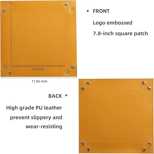 Miniatura 3 de SANQIANWAN Bandeja de cuero para joyas para mujeres y hombres, mesa de entrada, mesita de noche, portátil, grande, plato de viaje para llaves,