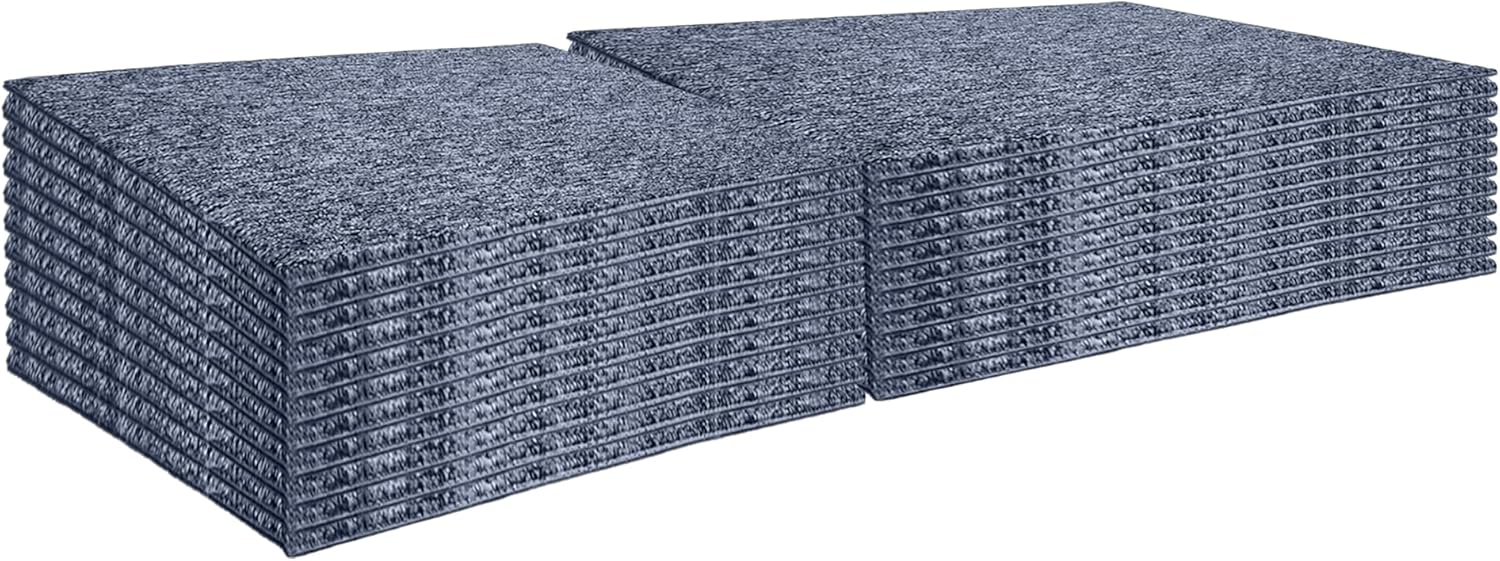 19.7 X 19.7 Inchs Floor Mat Non-Slip Heavy-Duty Nylon Carpet Tile Non-Skid PVC Backing LightGray 15989 Carpet Tile-22PK-NPF