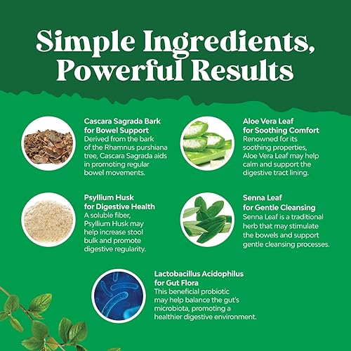 Miniatura 6 de Paquete de cápsulas laxantes herbales con probióticos y suplemento de apoyo hepático de cardo mariano - Sistema de apoyo digestivo natural de