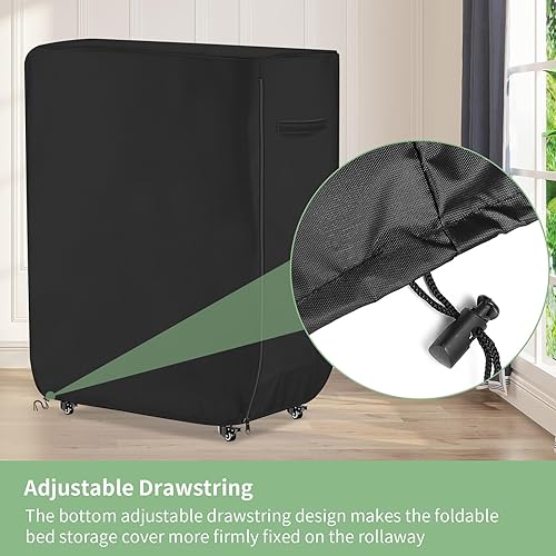 Miniatura 5 de Funda de cama enrollable resistente al agua, universal, plegable, con cremallera, protector a prueba de polvo, 39 pulgadas de largo x 15 pulgadas de