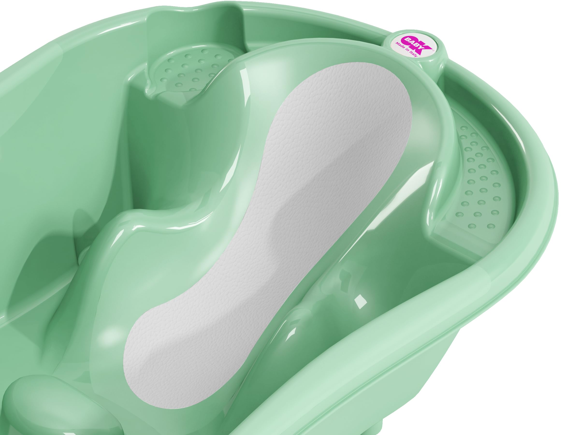 OKBABY Onda Evolution - Vaschetta dal Design Ergonomico con Seduta Antiscivolo per il Bagnetto del Neonato 0-12 Mesi - Verde