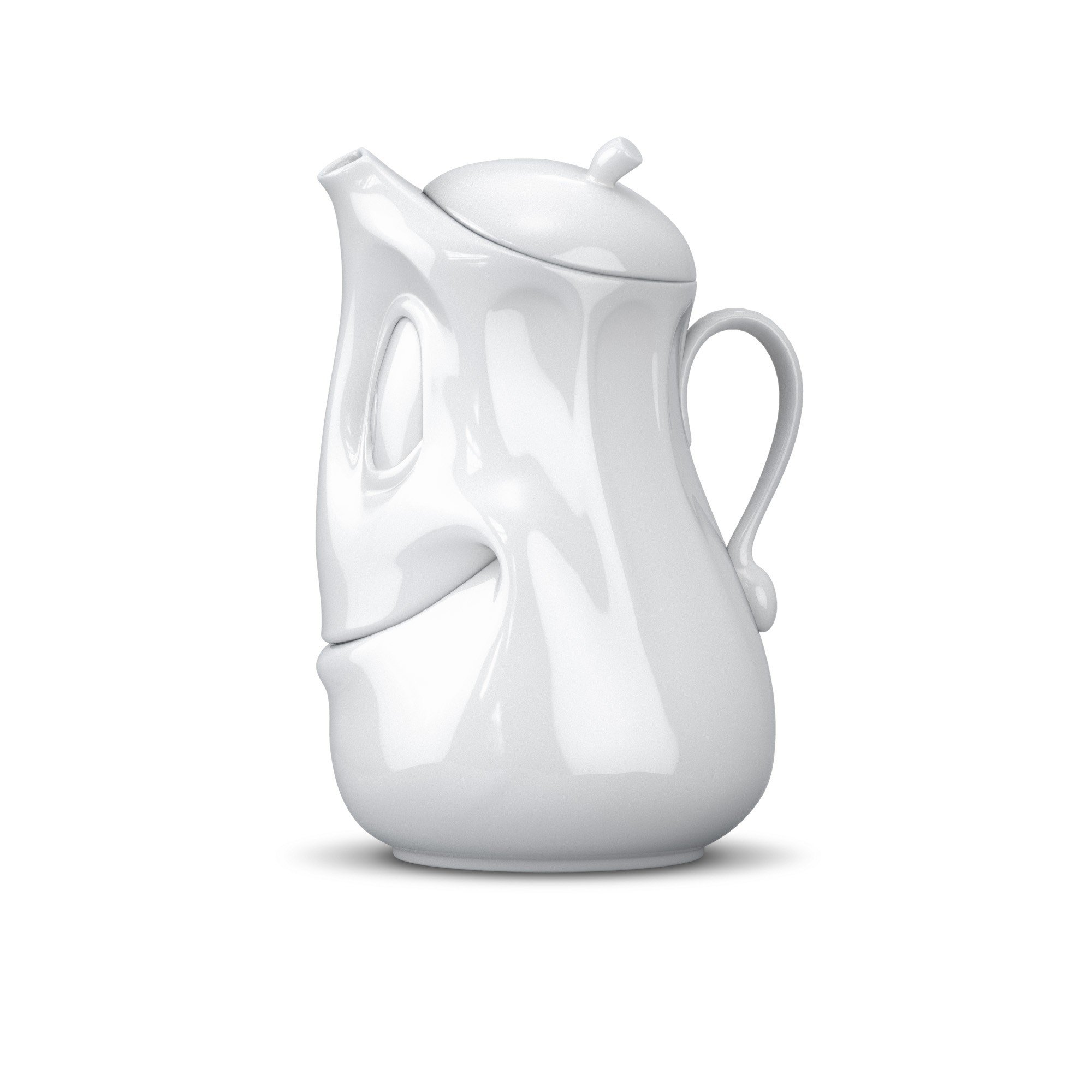 FIFTYEIGHT PRODUCTS / Tassen/Kanne „Gut Drauf“ (Porzellan, 1200 ml, weiß, Made in Germany)