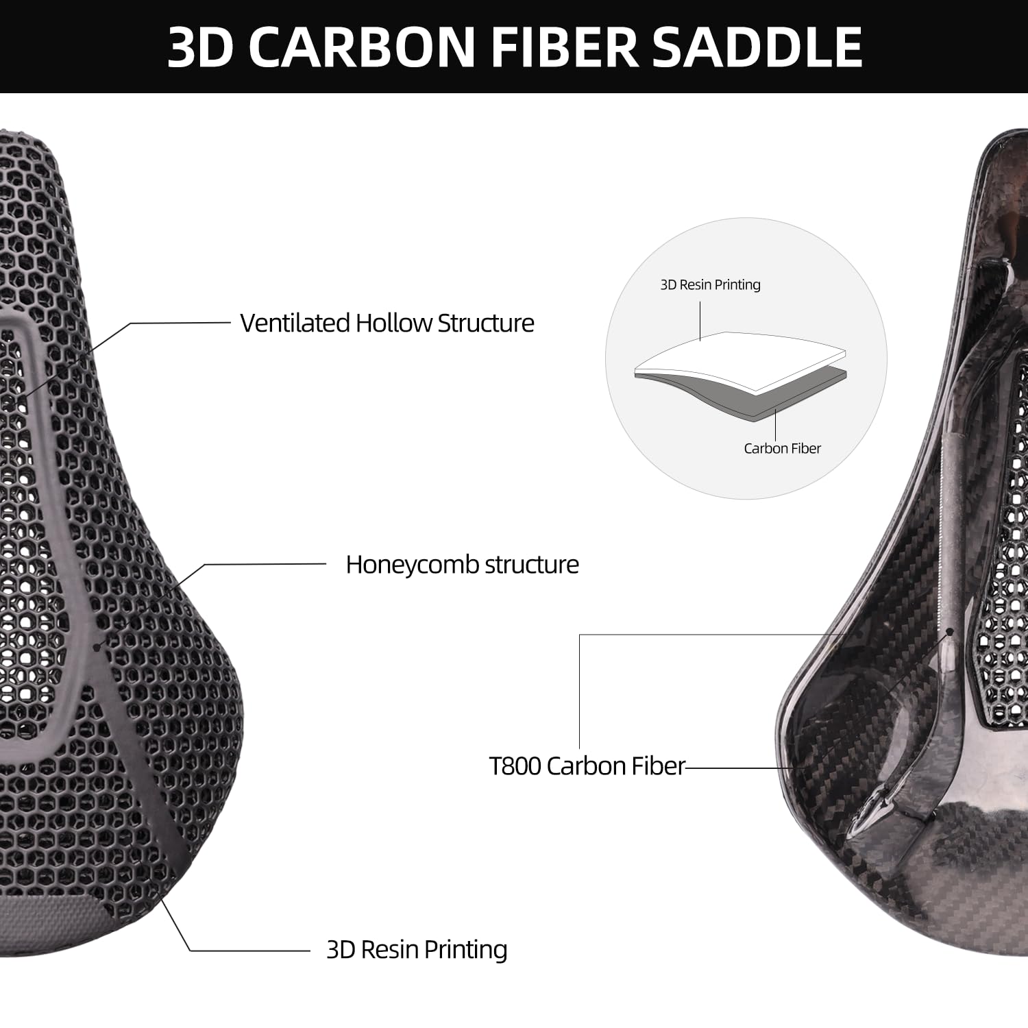 Amazon | 3Dプリント自転車サドル フルカーボンファイバー製