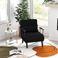 Vista 20 de KOMFOTT Sofá cama convertible 4 en 1 plegable con respaldo ajustable de 6 posiciones, tumbona tapizada con almohada extraíble, sofá reclinable