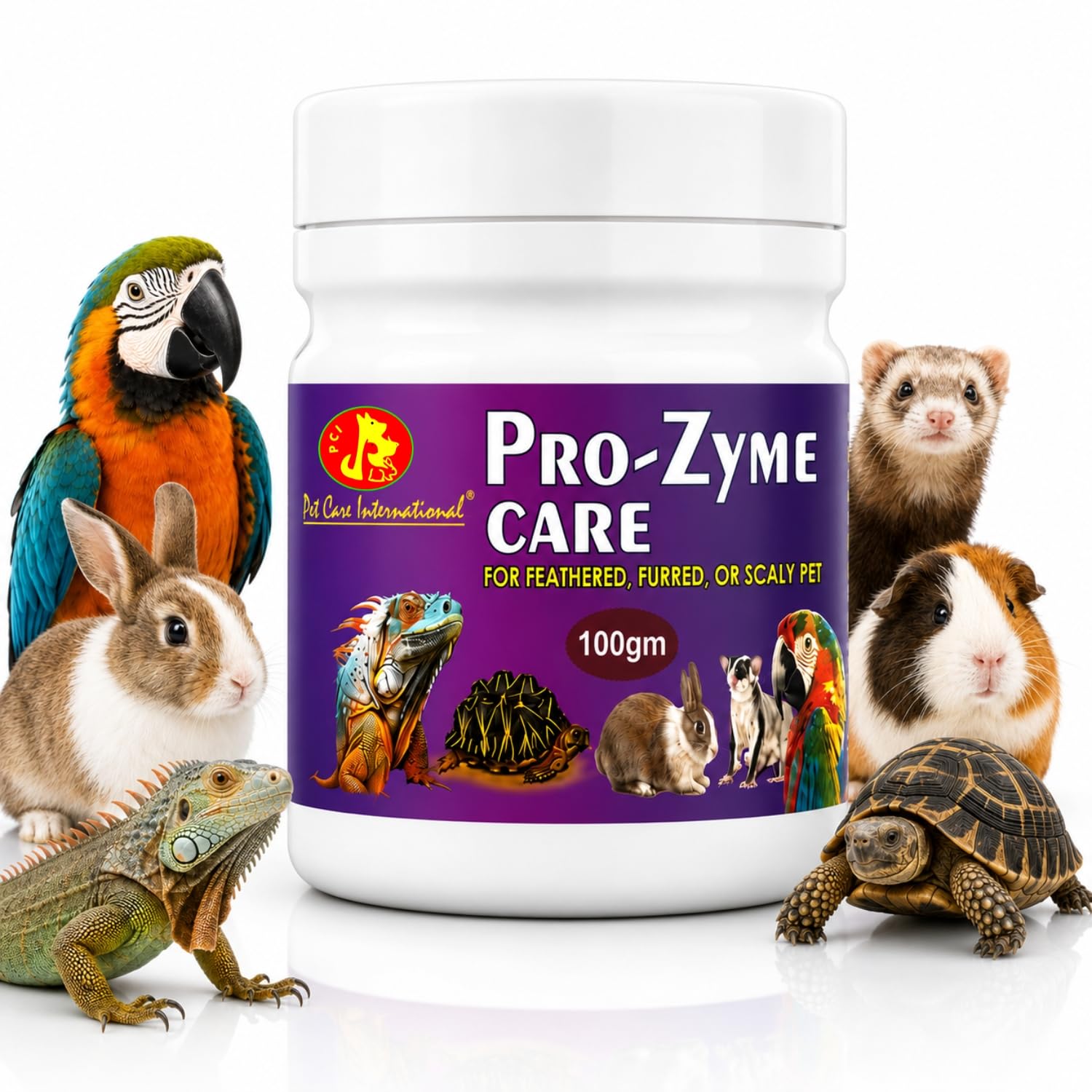 Pet Care International (PCI) Pro-Zyme Care Probiotics with Digestive Enzymes for Healthy Digestive System of Reptiles, Hamster, Marmoset, Iguana, Geko, Dwarf, Gerbil Healthcare (100grm)-image-42