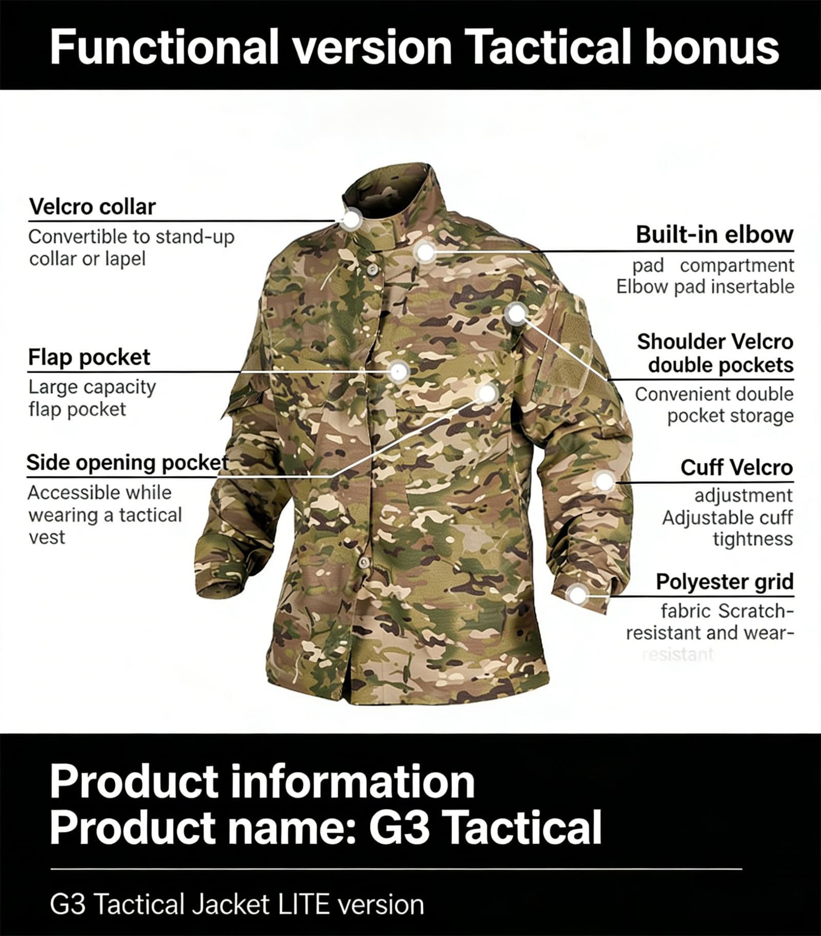 Męskie G3 wojskowe taktyczne stroje bojowe męskie Ripstop topy i spodnie airsoft paintball armia spodnie outdoorowe odzież